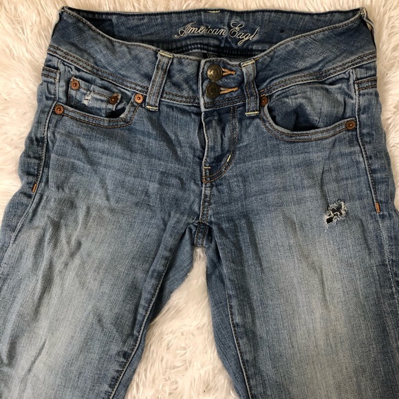 American Eagle Skinny Jeans Light Distressing Sz 2 - Picture 2 of 3
